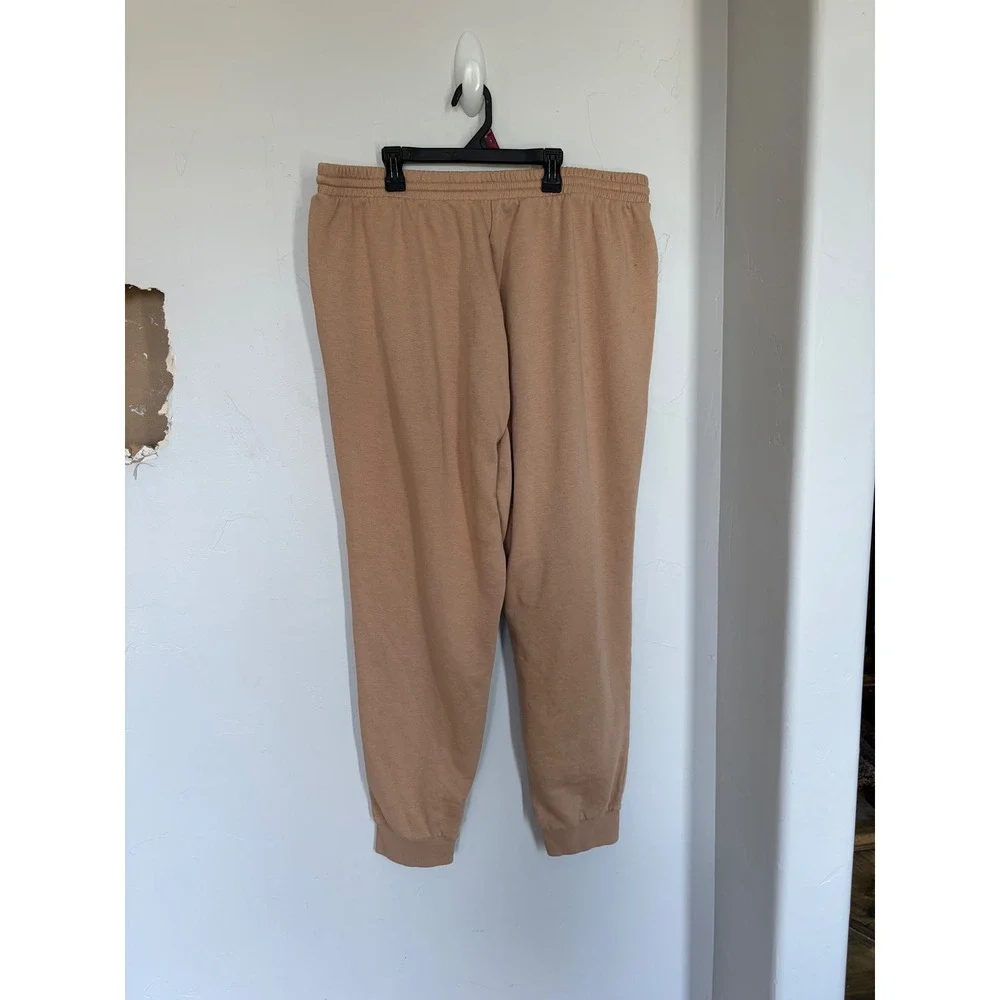 Adidas Mens 2XLT Tan Fleece Joggers Sweatpants Brown Tall Big & Tall Sportswear